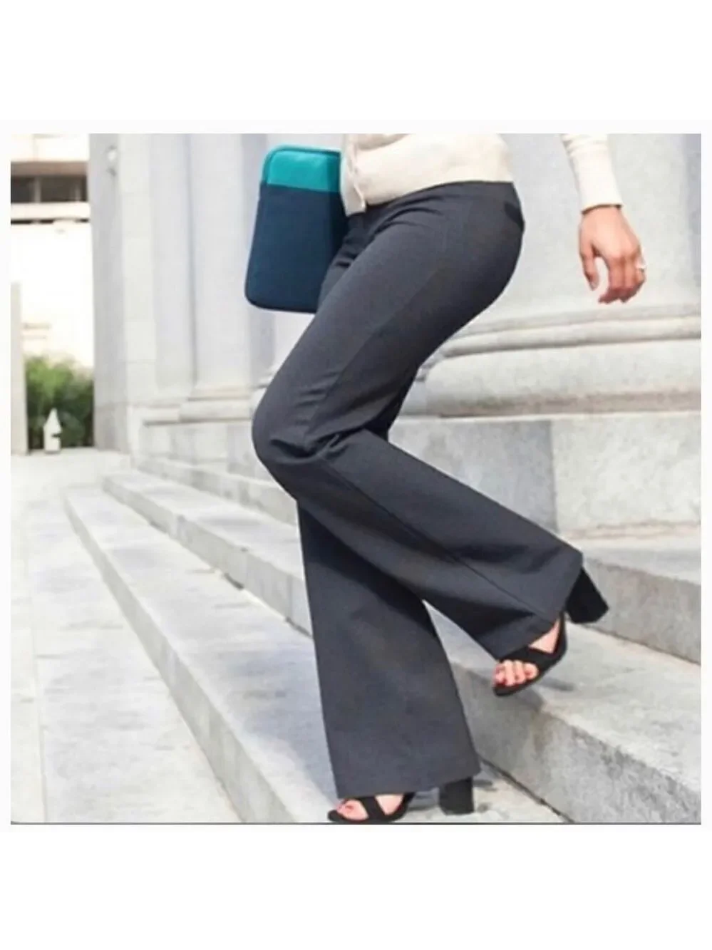 Betabrand Bootcut Grey Yoga High-Rise Stretch Pants